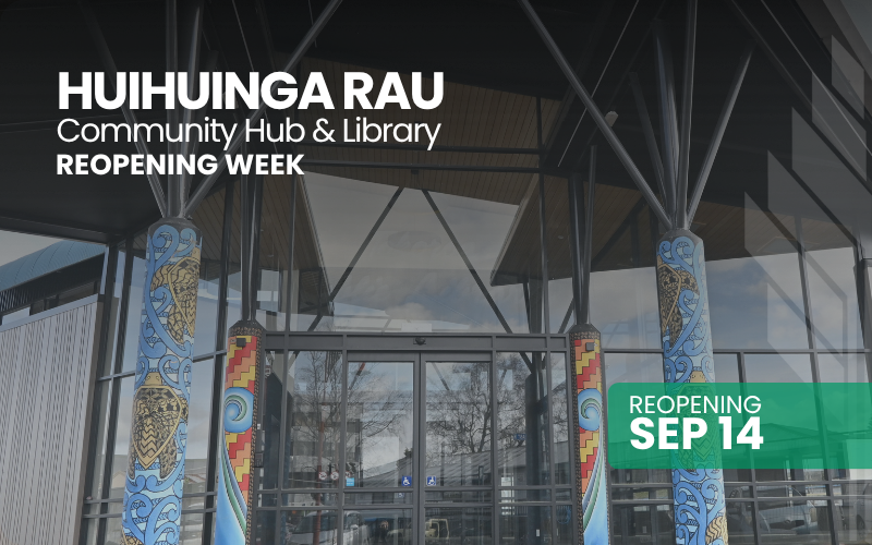 Huihuinga Rau Community Hub and Library reopens in Tokoroa on 14 September.