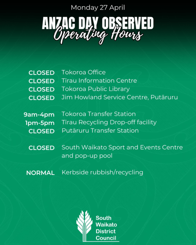 ANZAC Hours Monday 27 April 2026