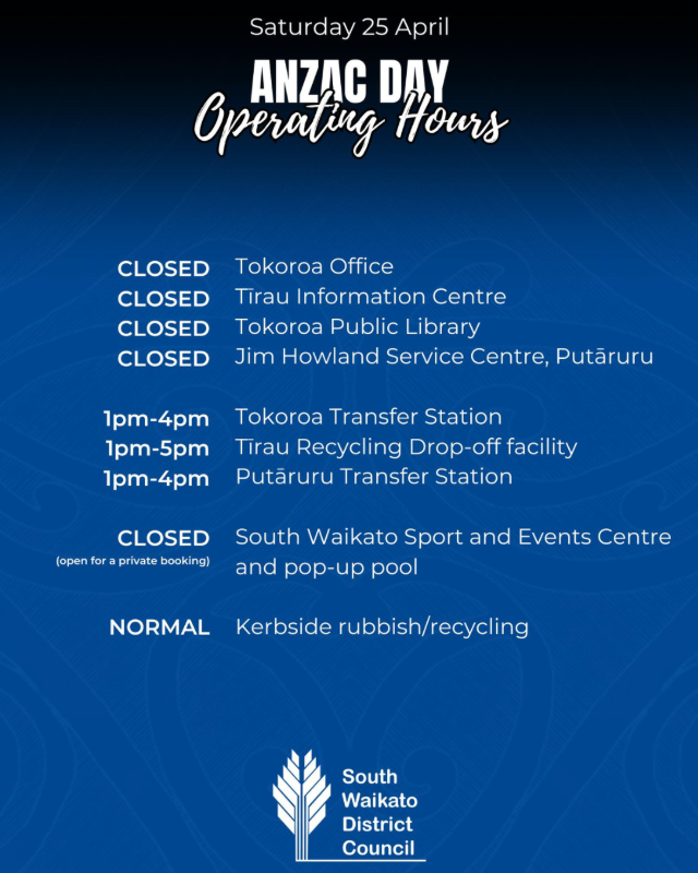 ANZAC Hours Saturday 25 April 2026