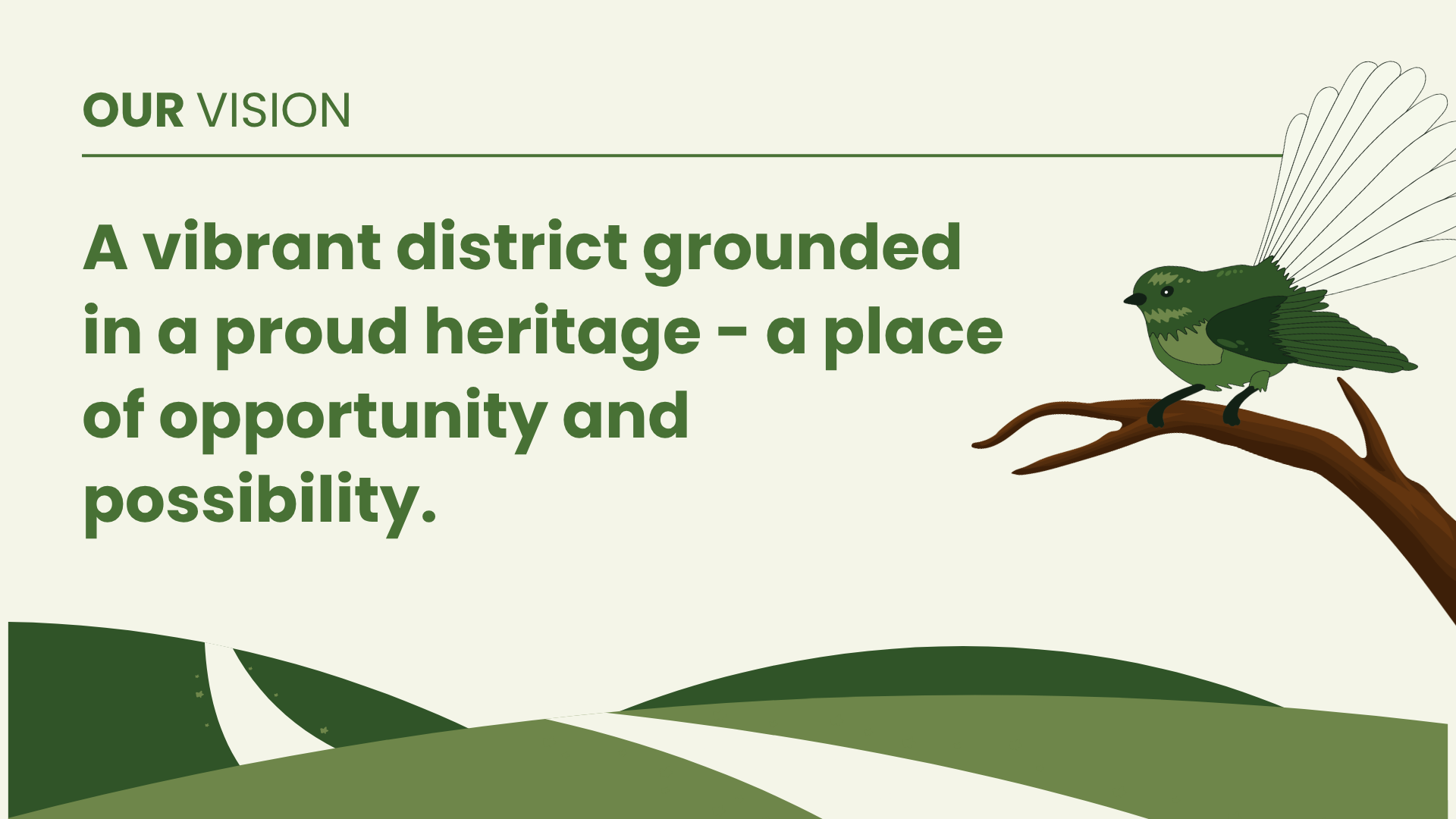 Our vision: A vibrant district grounded in a proud heritage - a place of opportunity and possibility.
